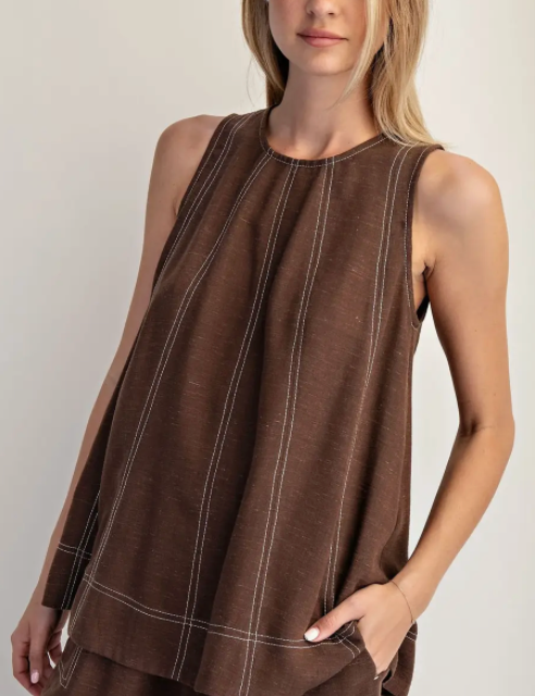 Linen Sleeveless Top