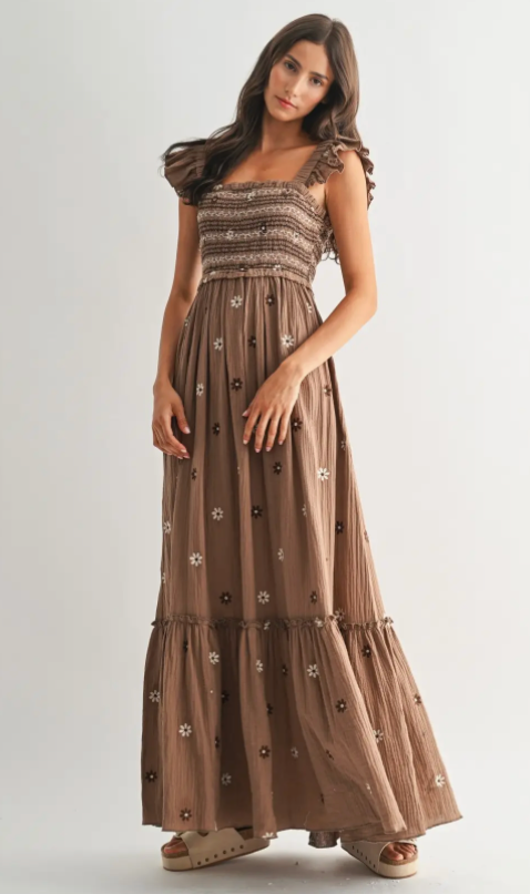 Maddie Floral Embroidered Maxi Dress