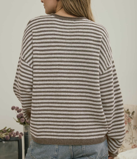 Millie Henley Stripe Sweater (Three Colors)
