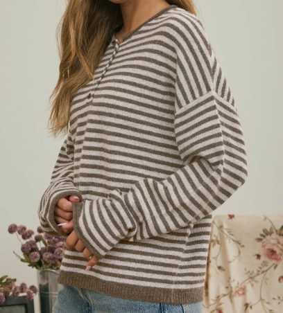 Millie Henley Stripe Sweater (Three Colors)