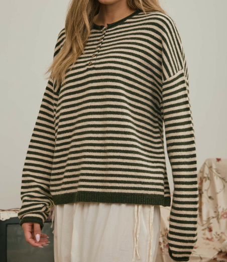 Millie Henley Stripe Sweater (Three Colors)