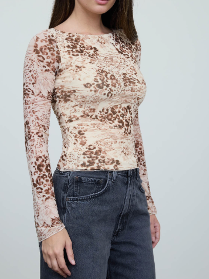 Nelly Leopard Print Knit Top