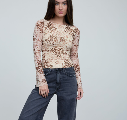 Nelly Leopard Print Knit Top