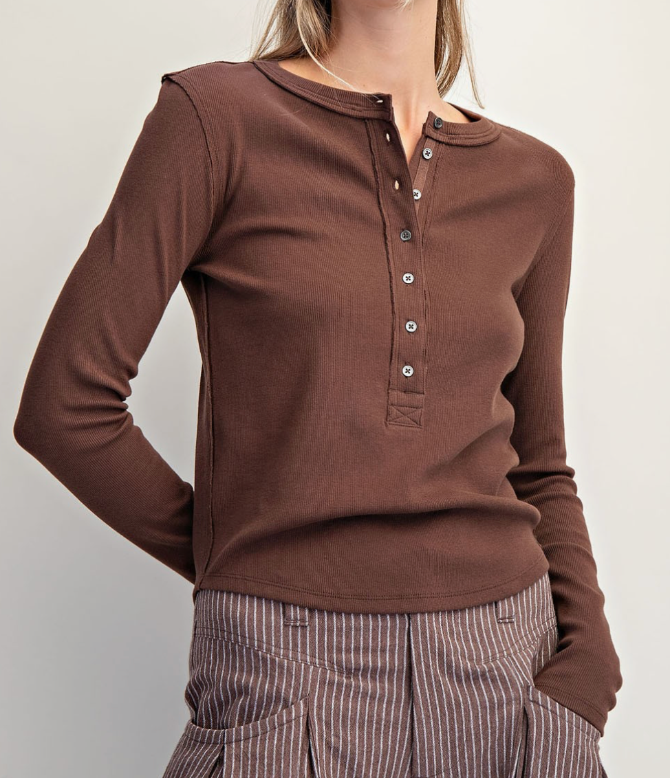Henley Button Top