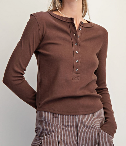 Henley Button Top
