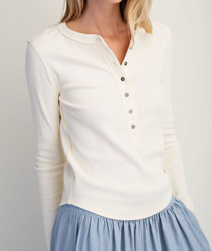 Henley Button Top