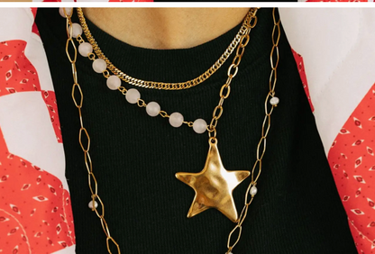 Starry Beaded Chain Necklace