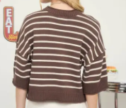 Elizabeth Stripe 3/4 Sleeve Sweater