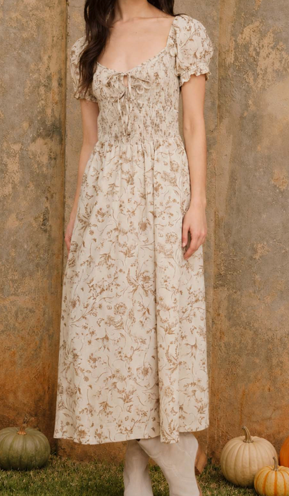 Ella Floral Toile Smock Dress