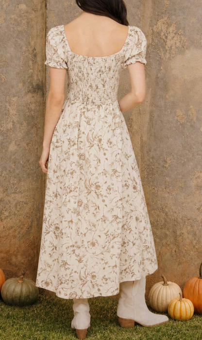 Ella Floral Toile Smock Dress