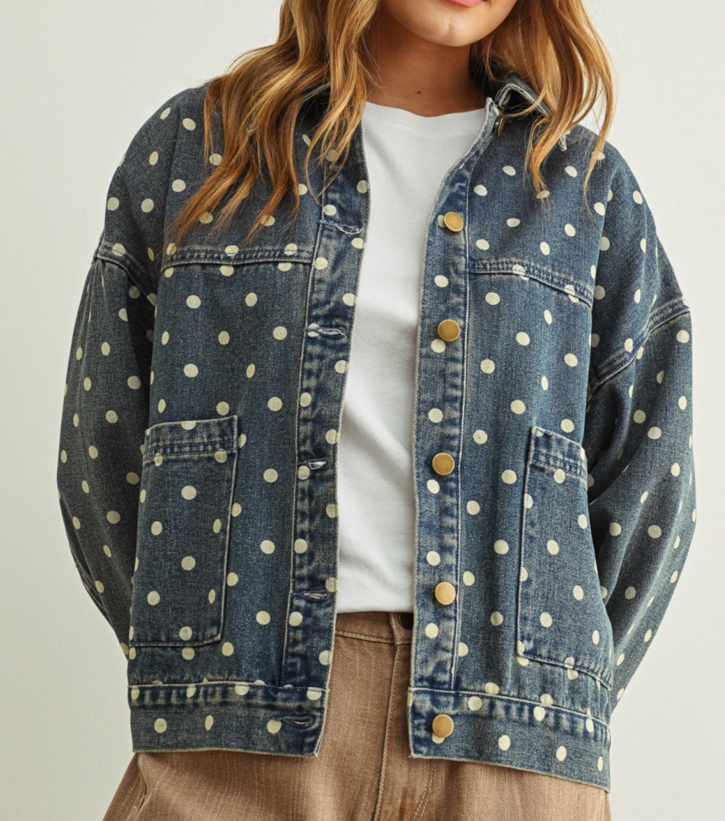 Paula Polka Dot Denim Jacket
