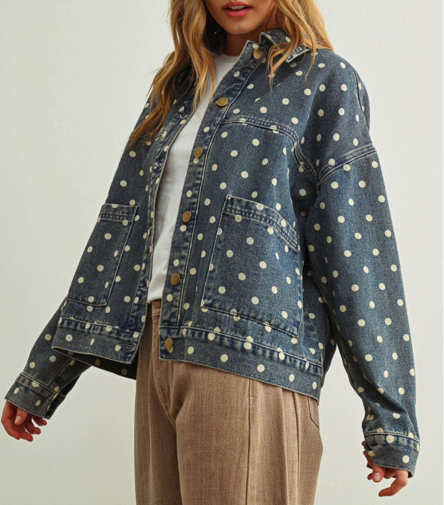 Paula Polka Dot Denim Jacket