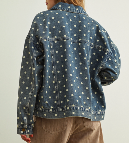 Paula Polka Dot Denim Jacket