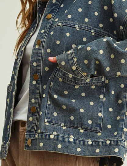 Paula Polka Dot Denim Jacket