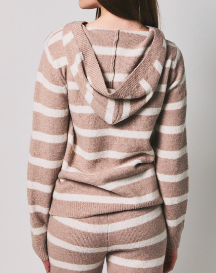 Katie Stripe Hoodie Cardigan