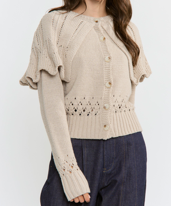 Bethany Ruffled Capelet Cardigan
