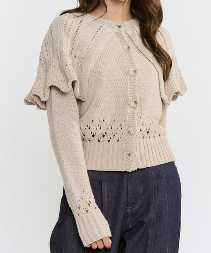 Bethany Ruffled Capelet Cardigan
