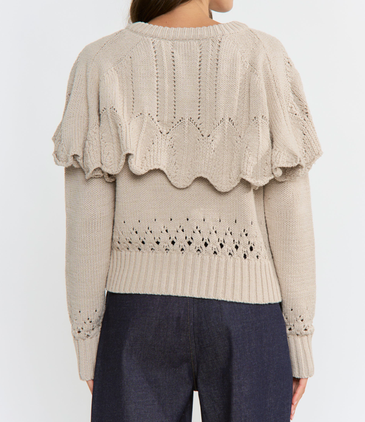 Bethany Ruffled Capelet Cardigan