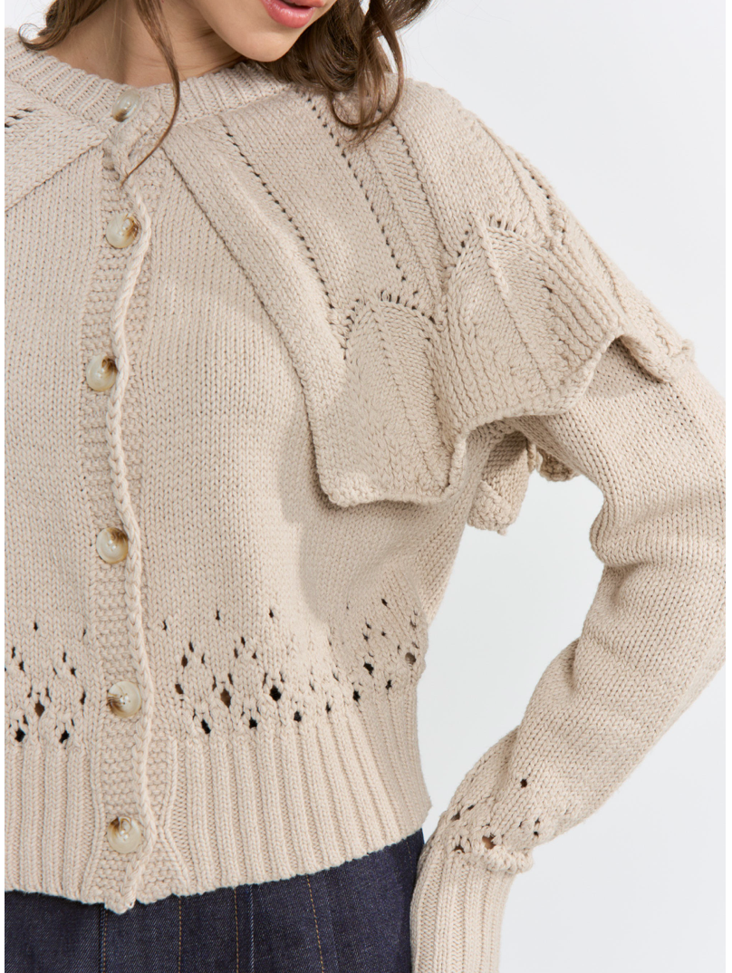 Bethany Ruffled Capelet Cardigan