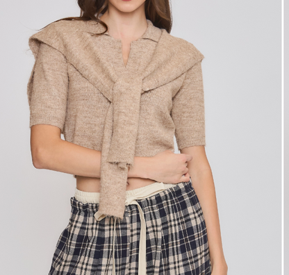 Amelia Sweater with Accent Tie