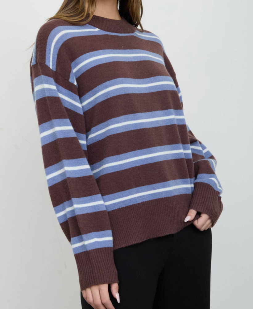 Paula Stripe Crew Neck Pullover