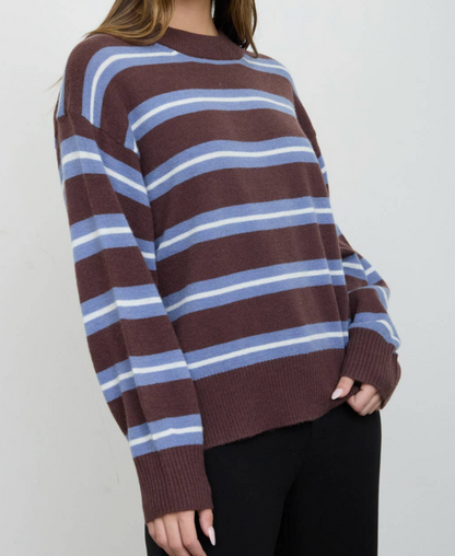Paula Stripe Crew Neck Pullover