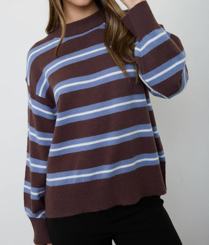 Paula Stripe Crew Neck Pullover