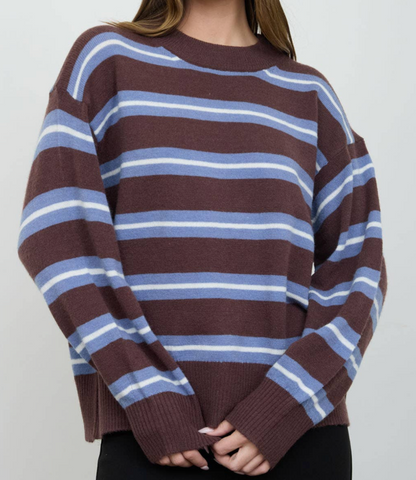Paula Stripe Crew Neck Pullover