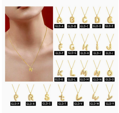 Gold Dipped Bubble Letter Necklace