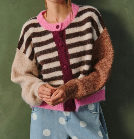 Rachel Color Pop Stripe Knit Cardigan