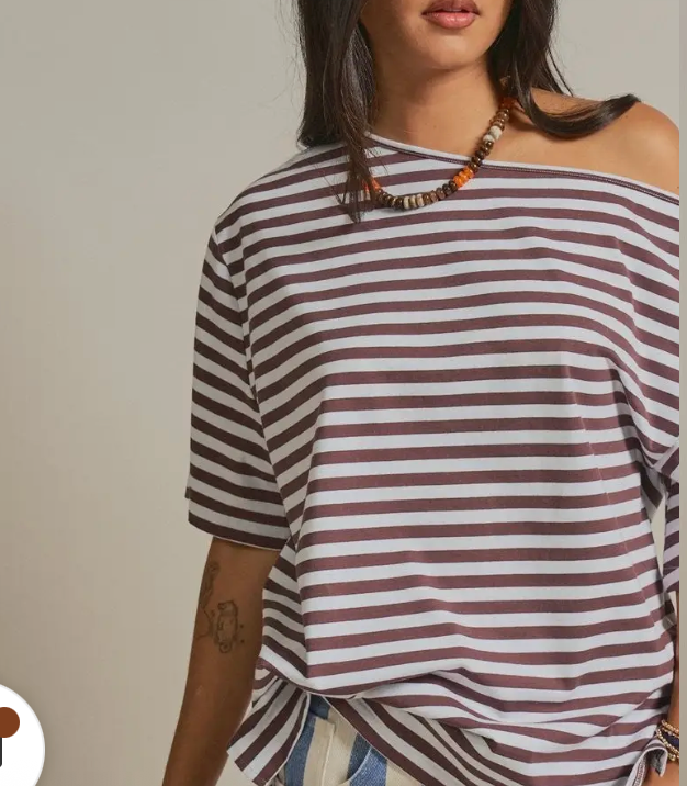 Alyssa Asymmetrical Off-Shoulder Tee