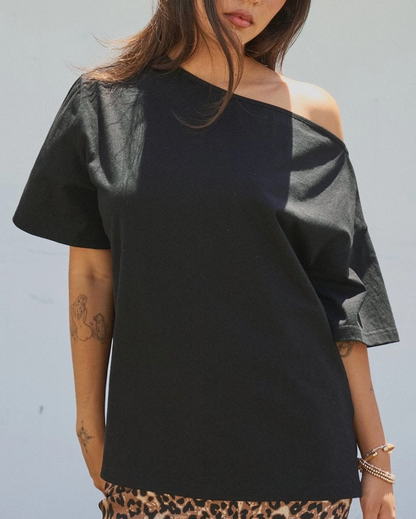 Alyssa Asymmetrical Off-Shoulder Tee