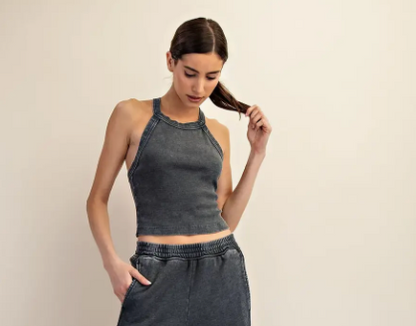Danni Ribbed Halter Tank