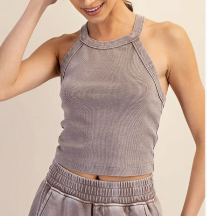 Danni Ribbed Halter Tank
