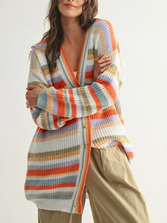 Linda Multicolor Stripe Cardigan