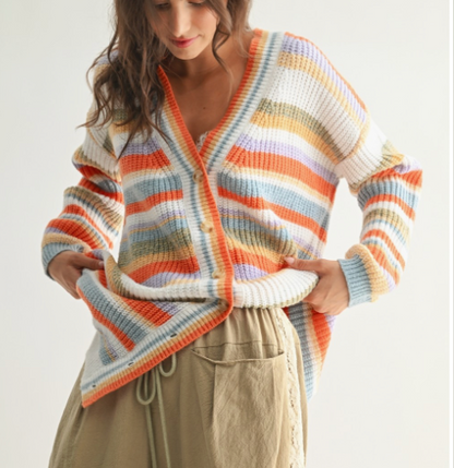 Linda Multicolor Stripe Cardigan