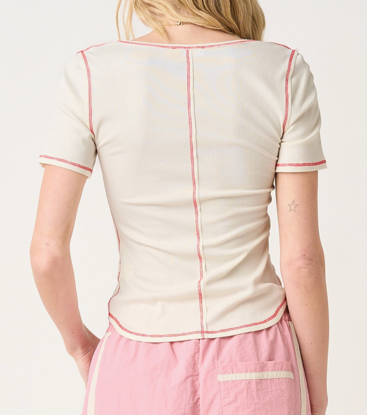 Alexia Contrast Stitch Knit Top