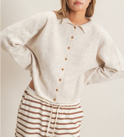 Phoenix Collared Sweater Cardigan (Three Colors)
