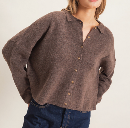 Phoenix Collared Sweater Cardigan (Three Colors)