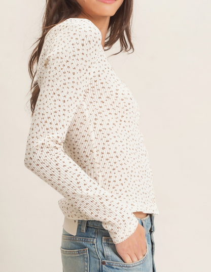 Priscillia Square Neck Button Up Top