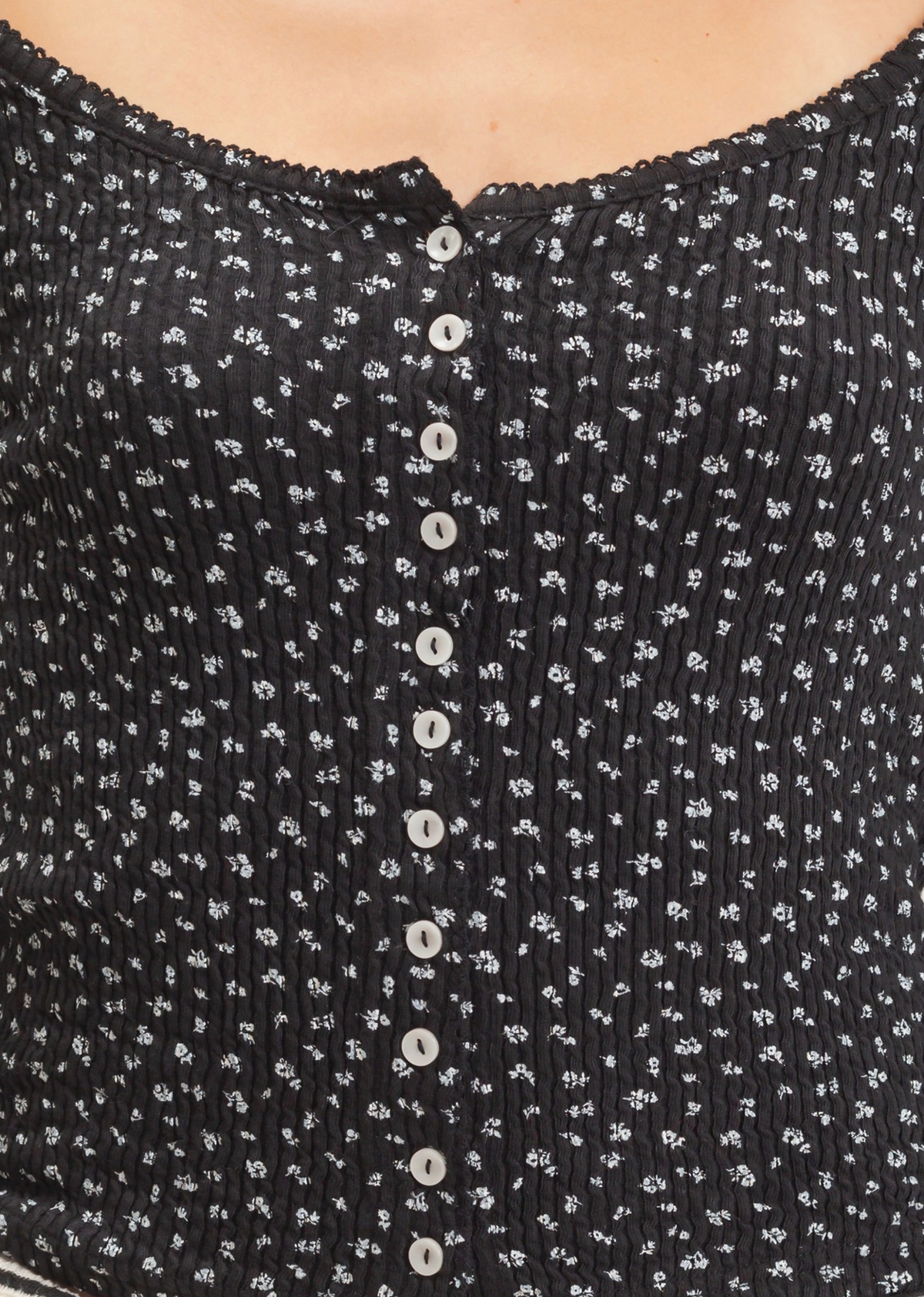 Priscillia Square Neck Button Up Top