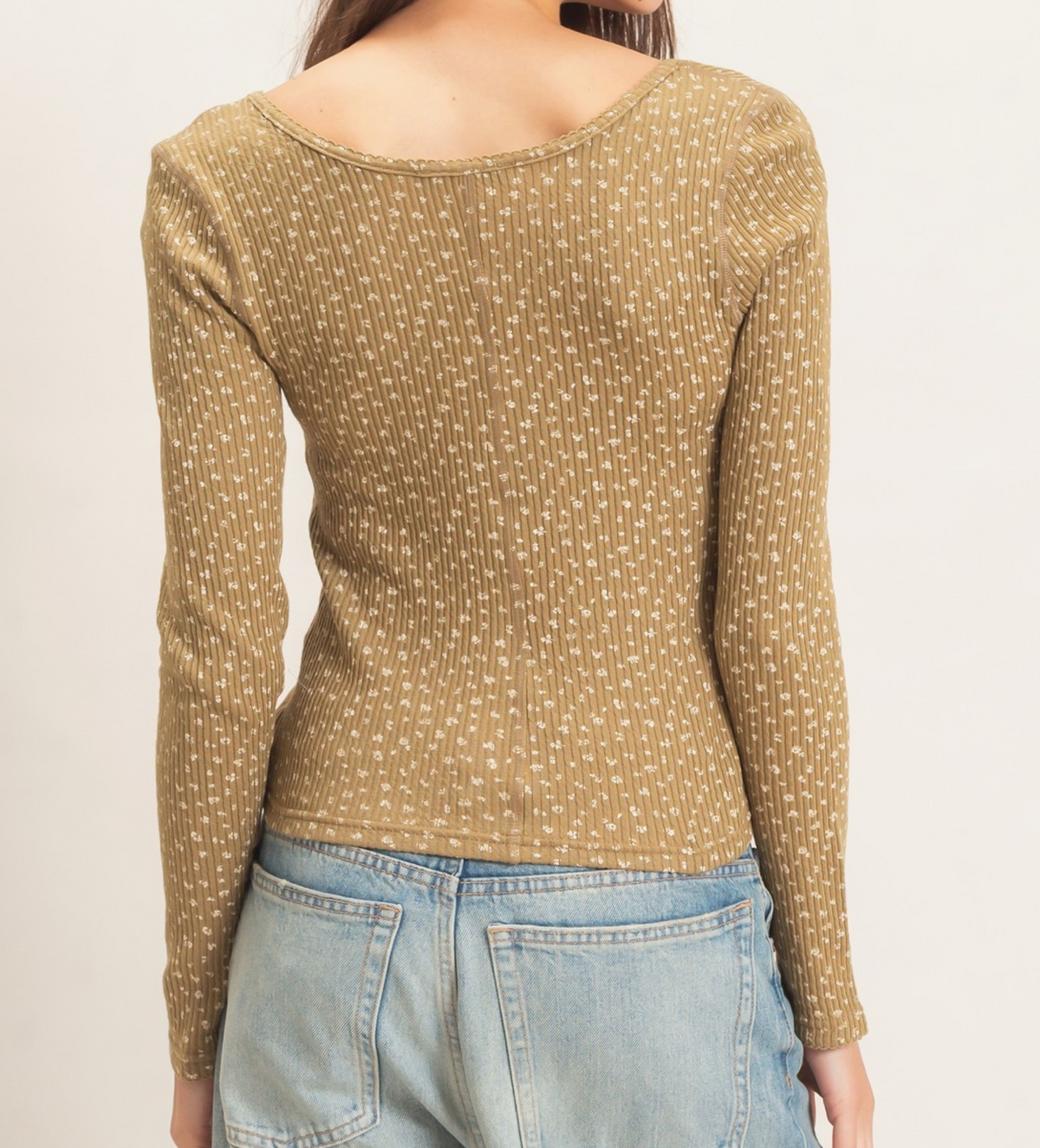 Priscillia Square Neck Button Up Top