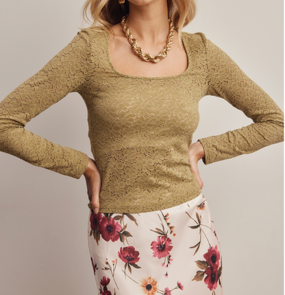 Claire Stretch Floral Lace Top