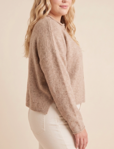 Haley Rolled Neck Sweater Cardigan (Small-3X)