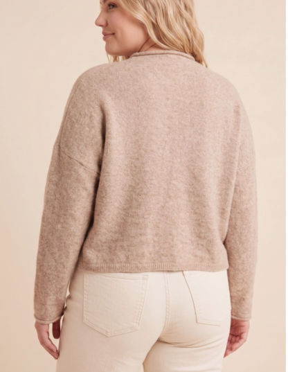 Haley Rolled Neck Sweater Cardigan (Small-3X)