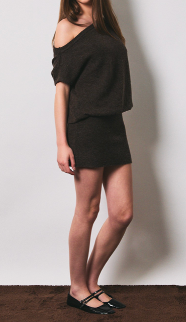 JoJo Off Shoulder Drop Waist Knit Sweater Dress