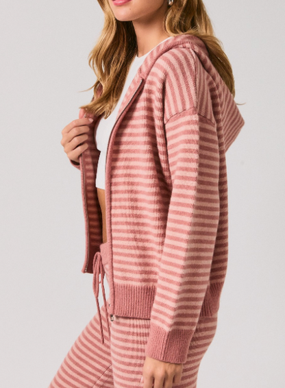 Becca Striped Sweater Hoodie & Pant Set