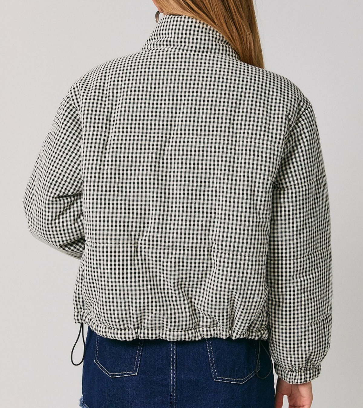 Jordan Gingham Quilted Puffer Jacket