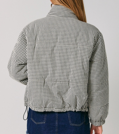 Jordan Gingham Quilted Puffer Jacket