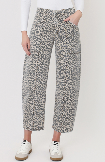 Kate Leopard Print Barrel Pant